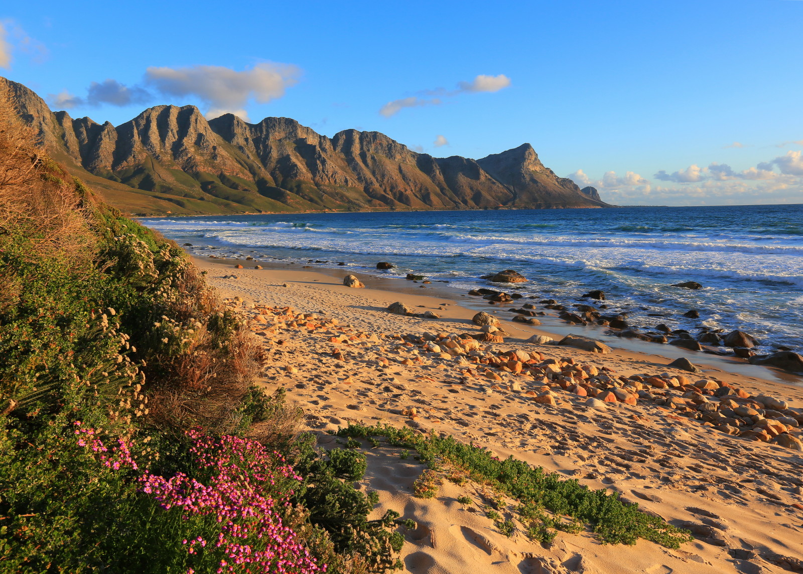 batu, laut, batu, pantai, pasir, Afrika Selatan, Overberg