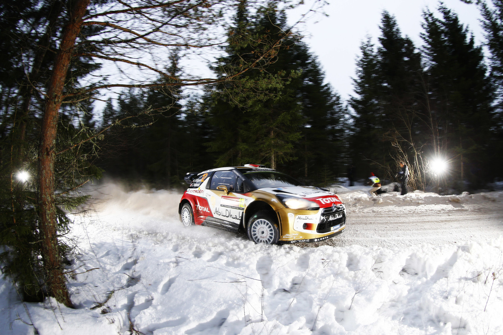 雪, 冬季, 晚, 速度, 机, 运动, WRC, 团结