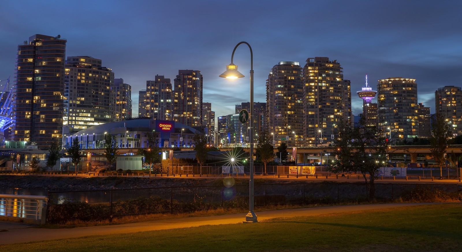 buổi tối, Canada, đèn, đèn lồng, Vancouver