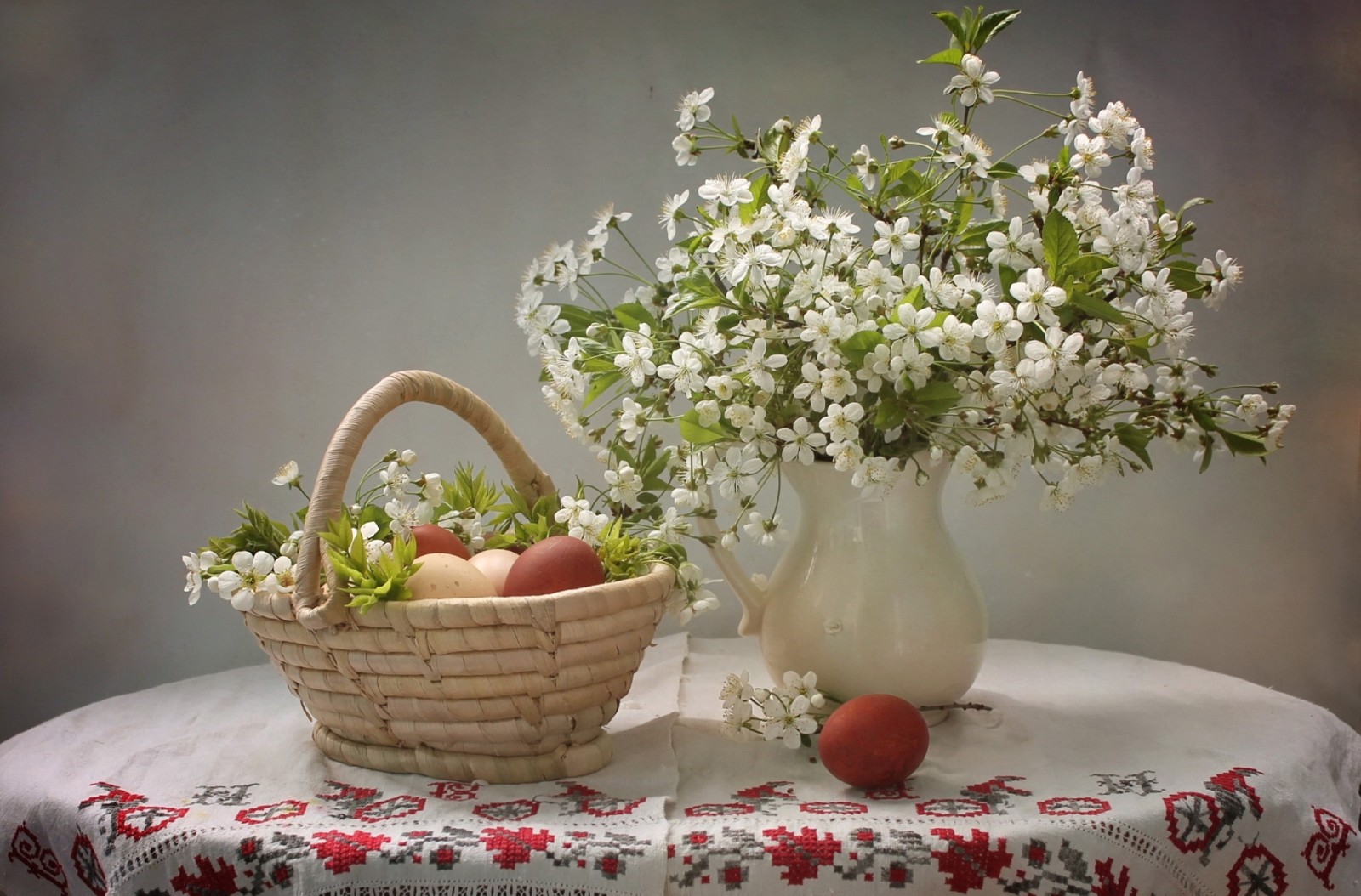 蛋, 樱桃, 篮, 复活节