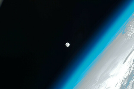 지구, ISS, 사진 NASA, 분위기, 달
