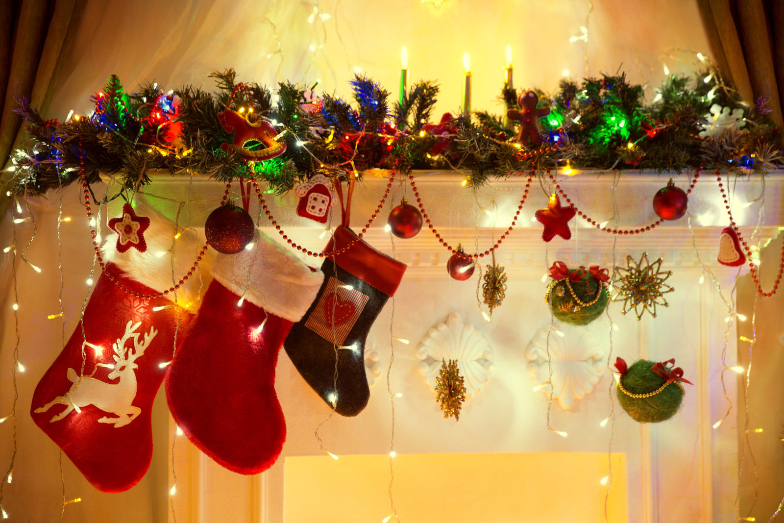 ボール, 新年, クリスマス, デコレーション, 冬, ろうそく, ブーツ, キャンドル