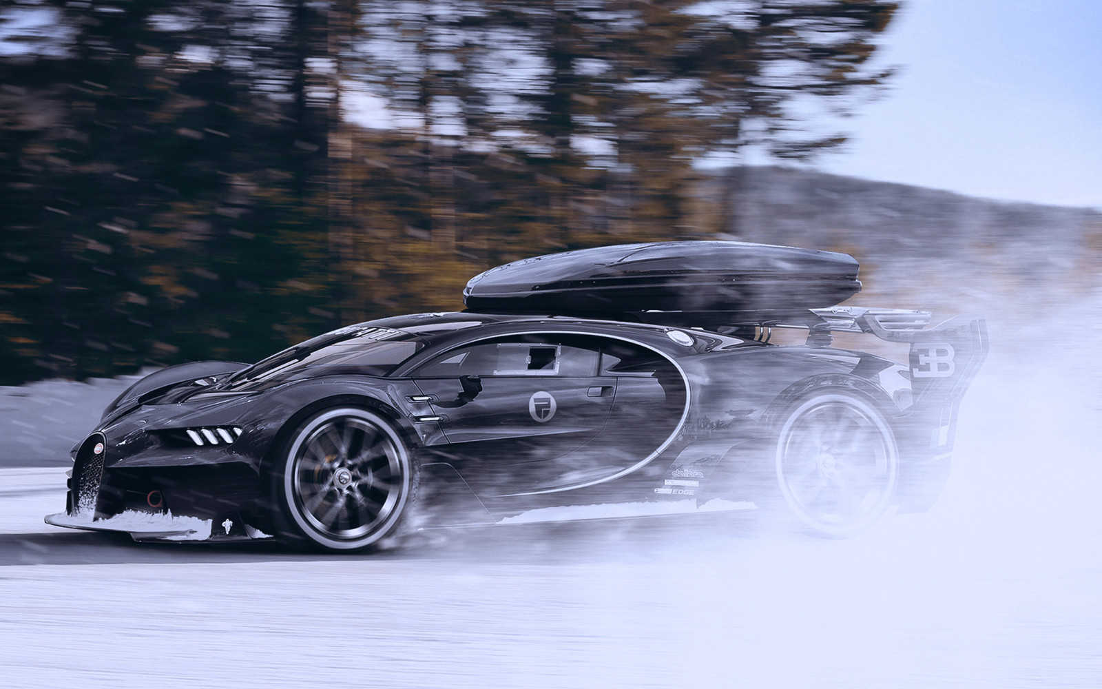หิมะ, สีดำ, ฤดูหนาว, ความเร็ว, Bugatti, Gran Turismo, วิสัยทัศน์