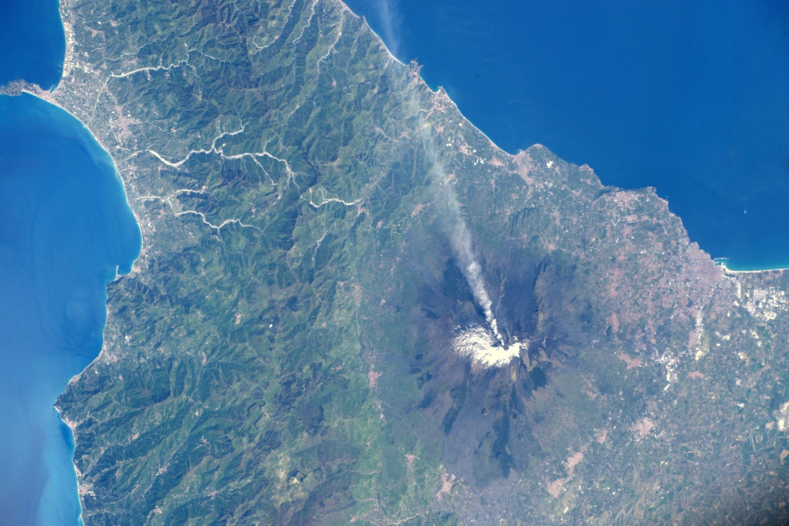 Nước Ý, không gian, Sicily, núi lửa, Etna