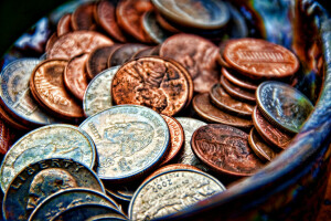 koin, warna, dolar, logam