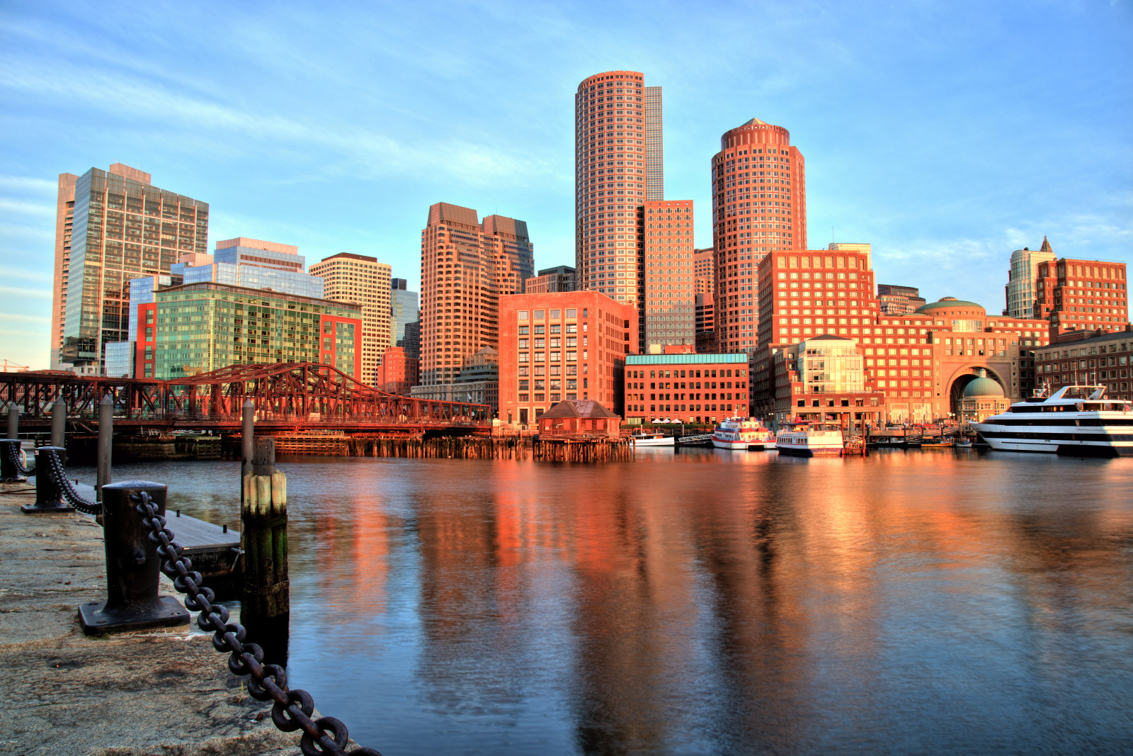 Teluk, Jembatan, bangunan, berjalan kaki, Pelabuhan, Boston, Massachusetts, Pelabuhan Boston