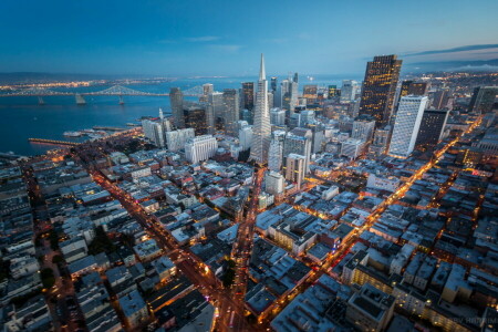 CA, カリフォルニア, 高さ, メガポリス, パノラマ, サンフランシスコ, 超高層ビル, 米国