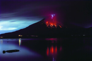 thành phần, ngọn lửa, Dung nham, Sakurajima, núi lửa