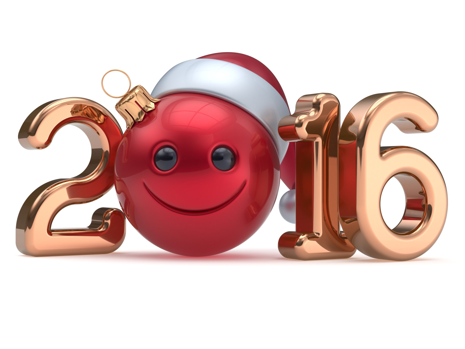 Năm mới, vui mừng, trái bóng, số liệu, 2016, cười
