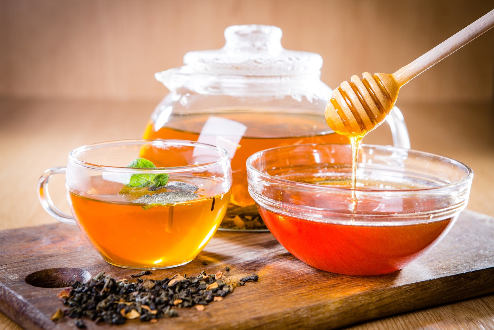 Bảng, cái thìa, Cốc, trà, mật ong, ấm đun nước, bát, hàn