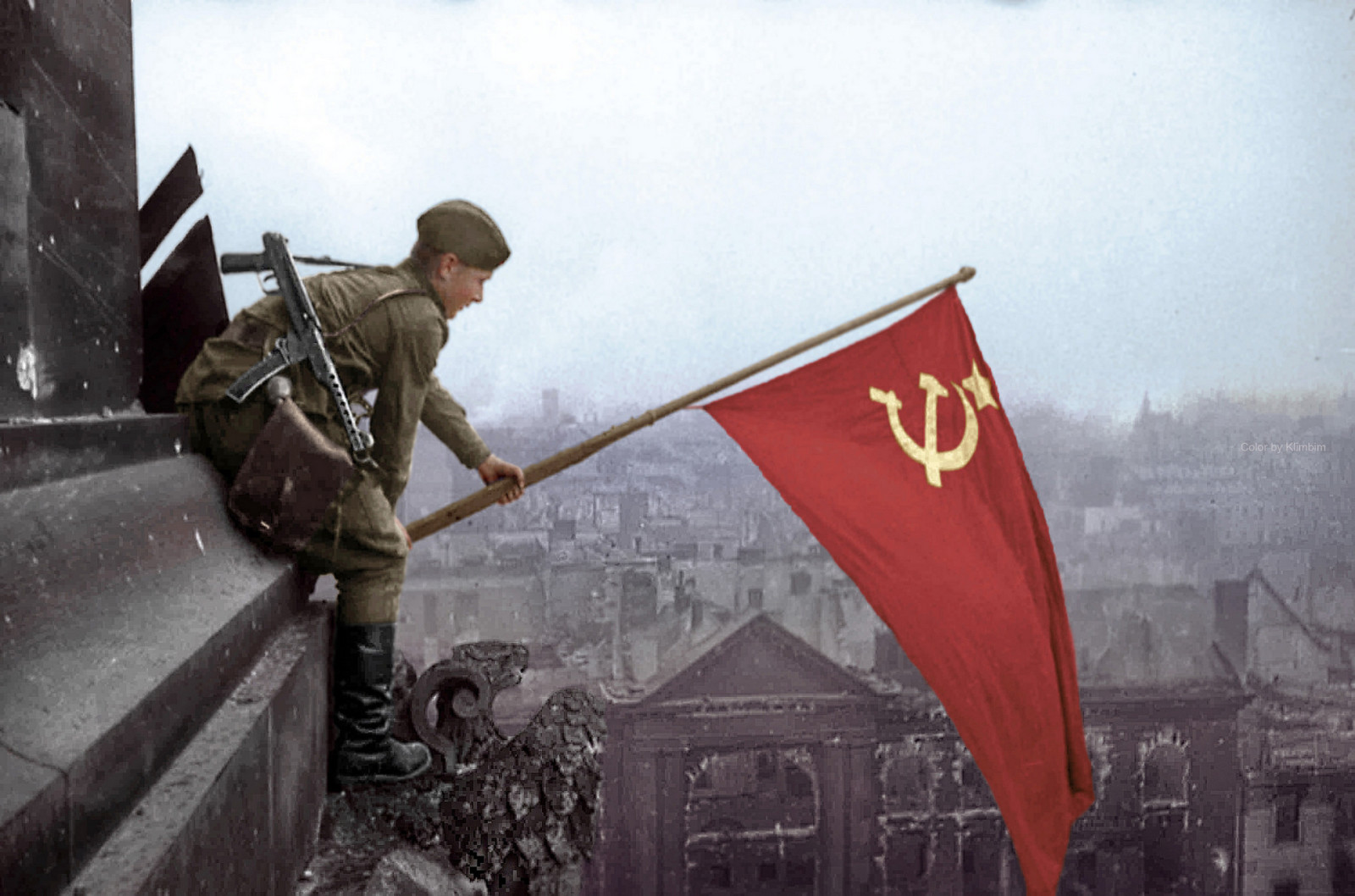 승리, 독일 의회, 승리 배너, 베를린 1945, 러시아 군인