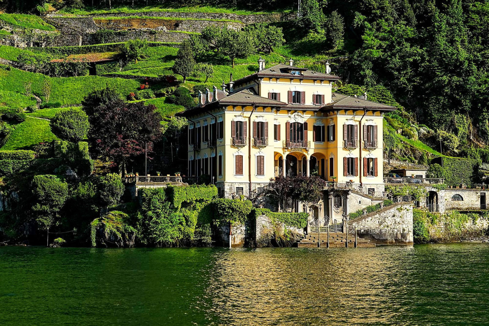 rumah, Italia, lereng, Danau Como, Vila
