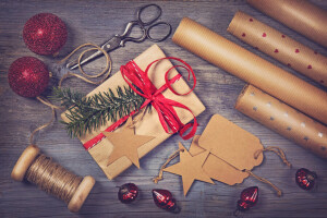 クリスマス, デコレーション, プレゼント, メリー, 新年, ビンテージ, 木材, クリスマス