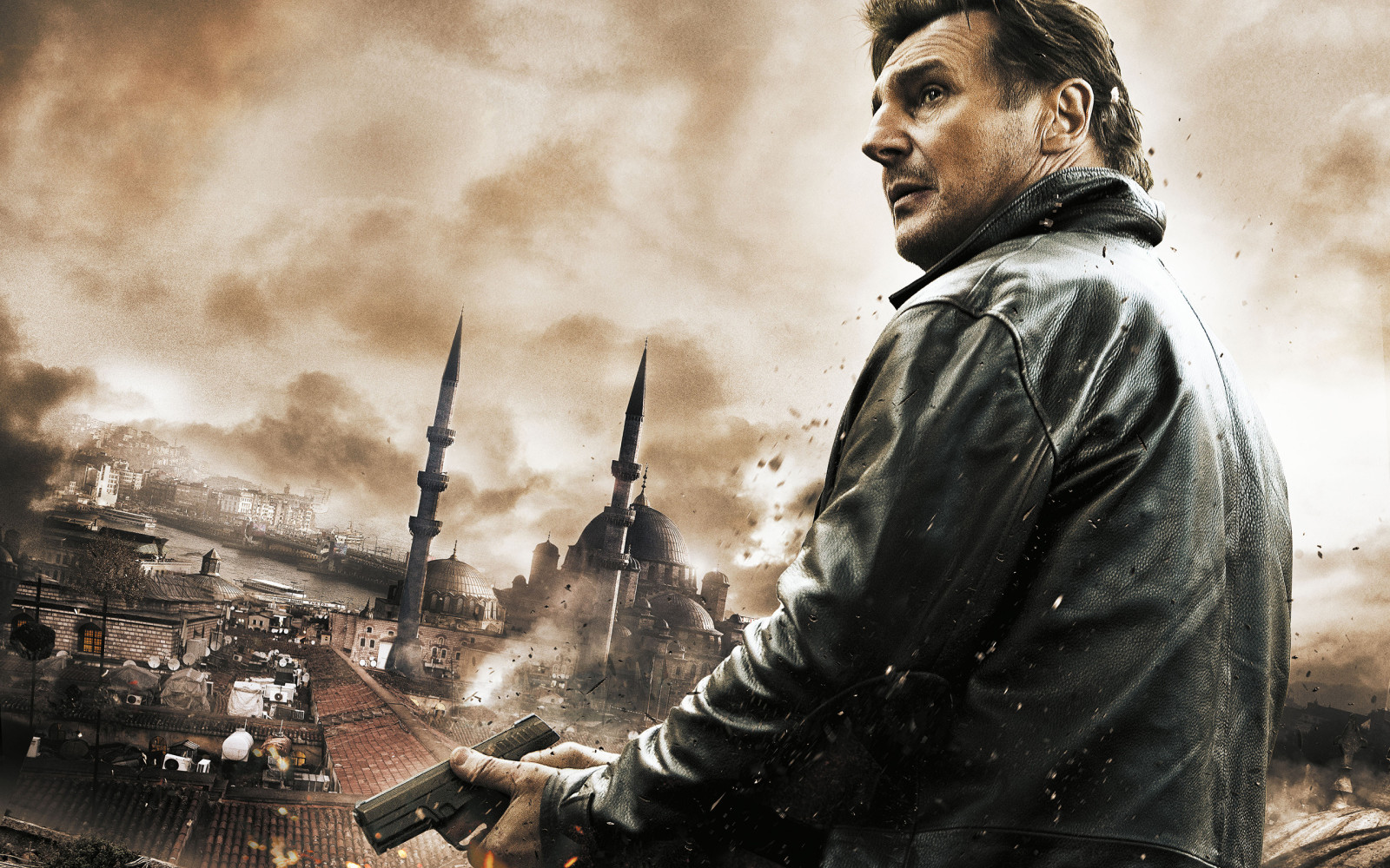 thành phố, súng, mái nhà, Liam Neeson, Mất 2, Con tin 2