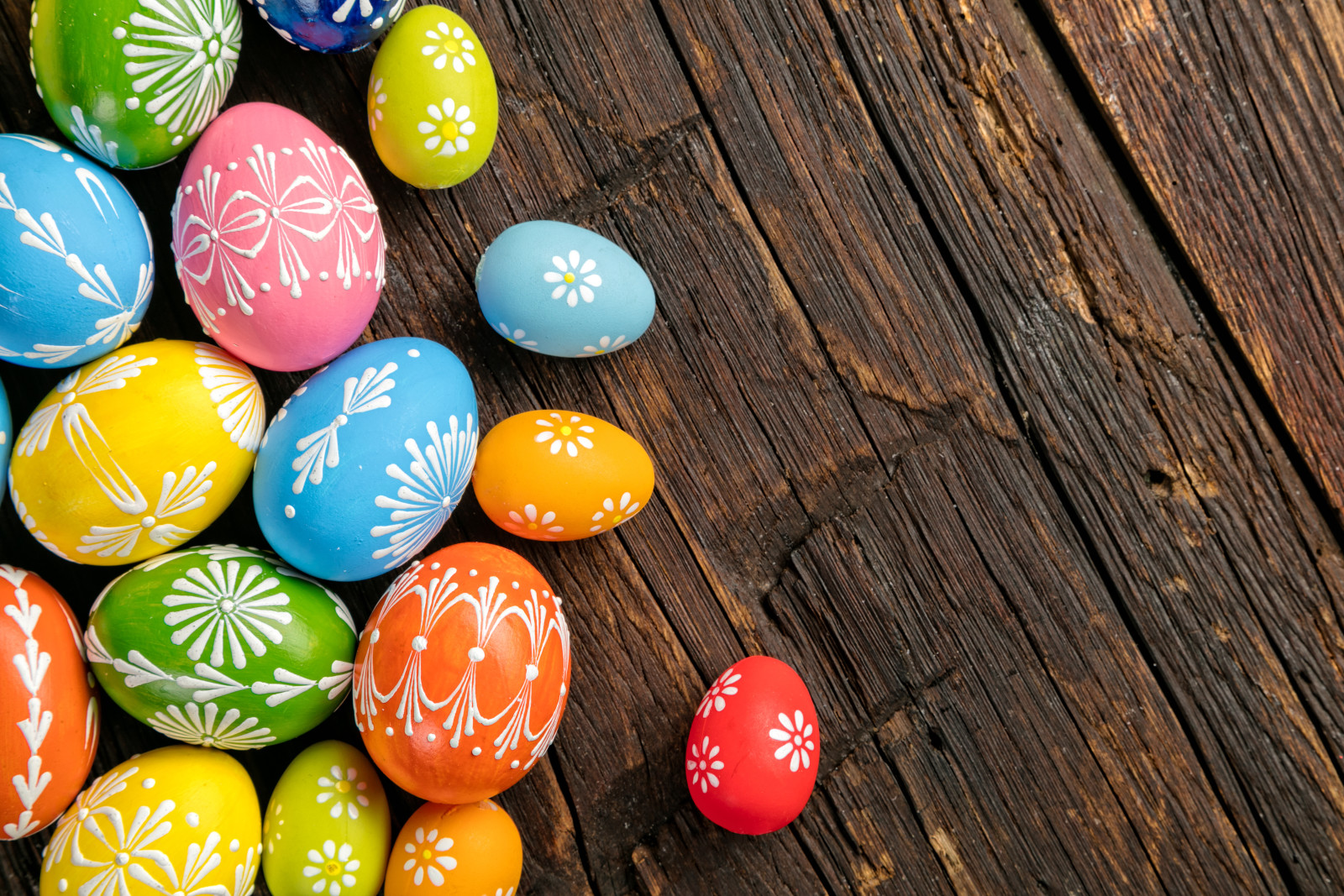 kayu, dekorasi, telur, senang, penuh warna, Paskah