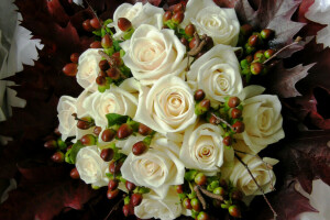 花束, フラワーズ, 写真, バラ, 白い