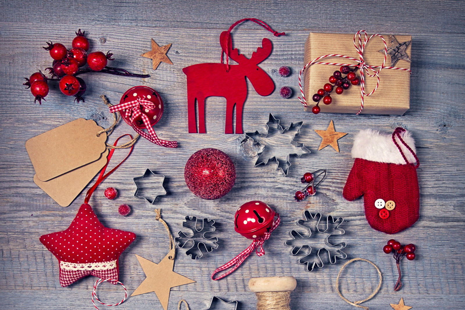 新年, 圣诞, 木, 装饰, 快活的, 礼物, 圣诞节, 复古的