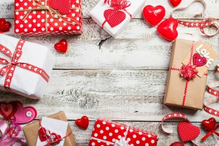 贈り物, プレゼント, 心臓, 心, 愛, ロマンチック, バレンタイン・デー, 木材