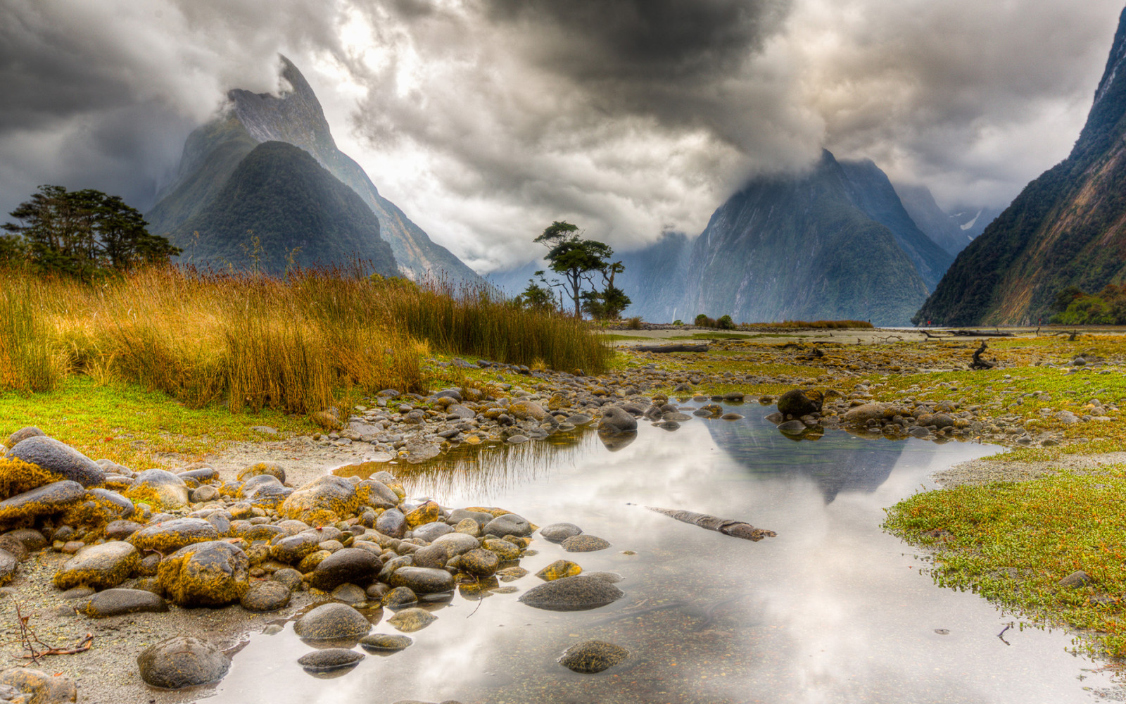 núi, hồ, New Zealand, Âm thanh Milford
