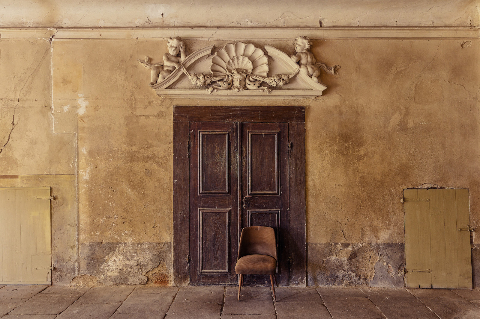 壁, 椅子, ドア