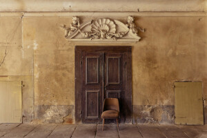 椅子, ドア, 壁