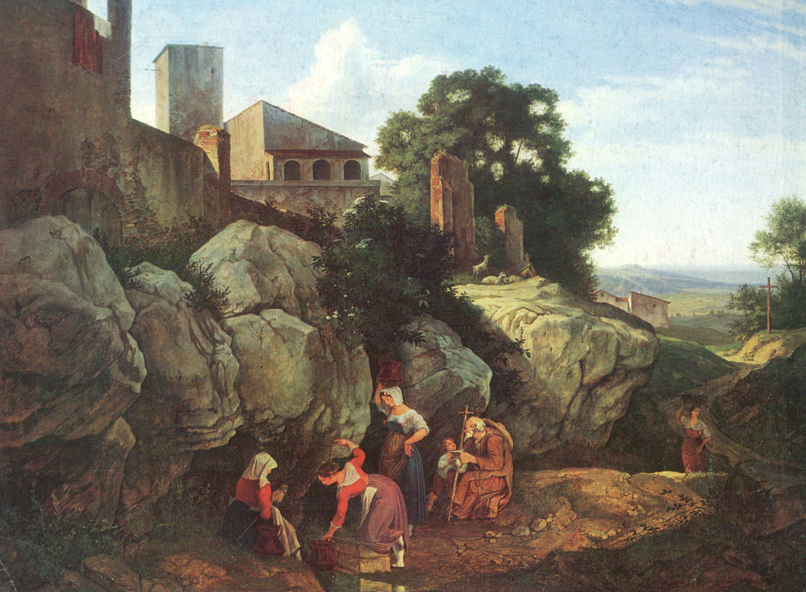 ภูมิประเทศ, ภาพ, โขดหิน, ประเภท, แหล่ง, Ariccia, Adrian Ludwig Richter