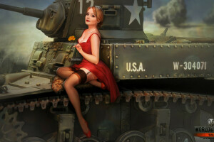BigWorld, 女の子, ニキータ・ボリャコフ, ストッキング, タンク, 戦車, Wargaming.net, タンクの世界