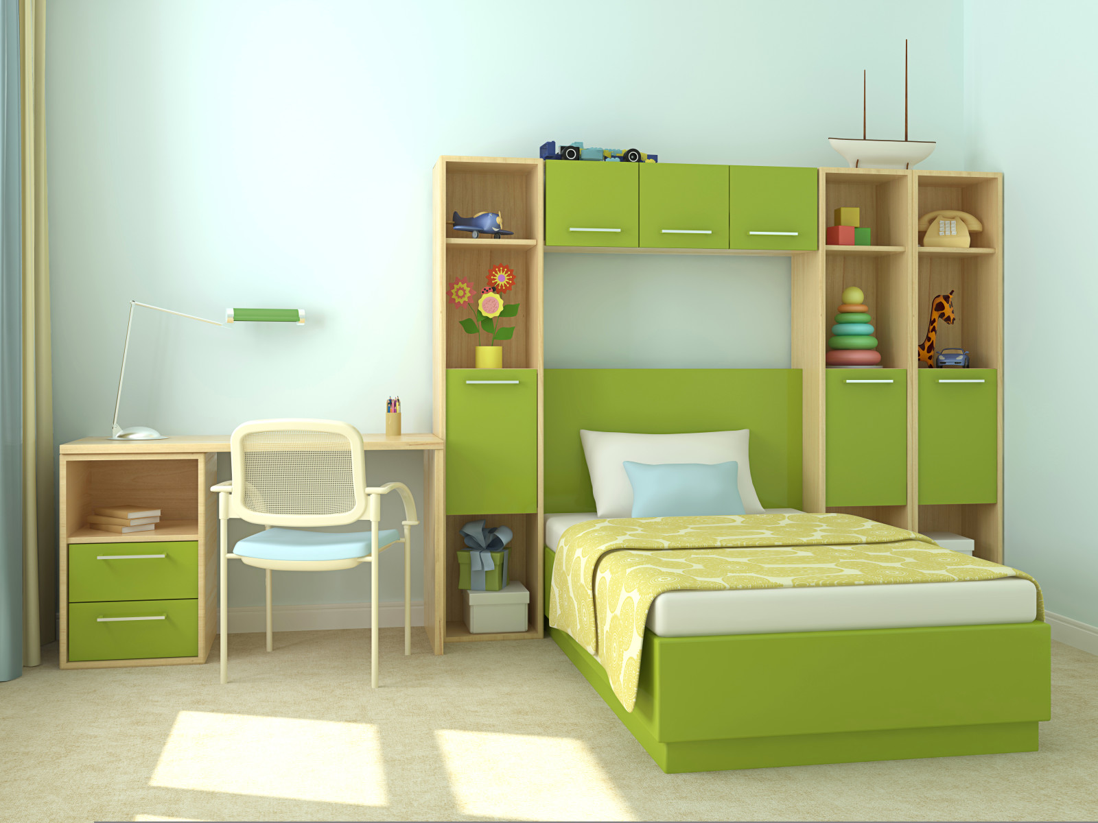 침대, 어린이, 내부, 의자, 사진, 디자인