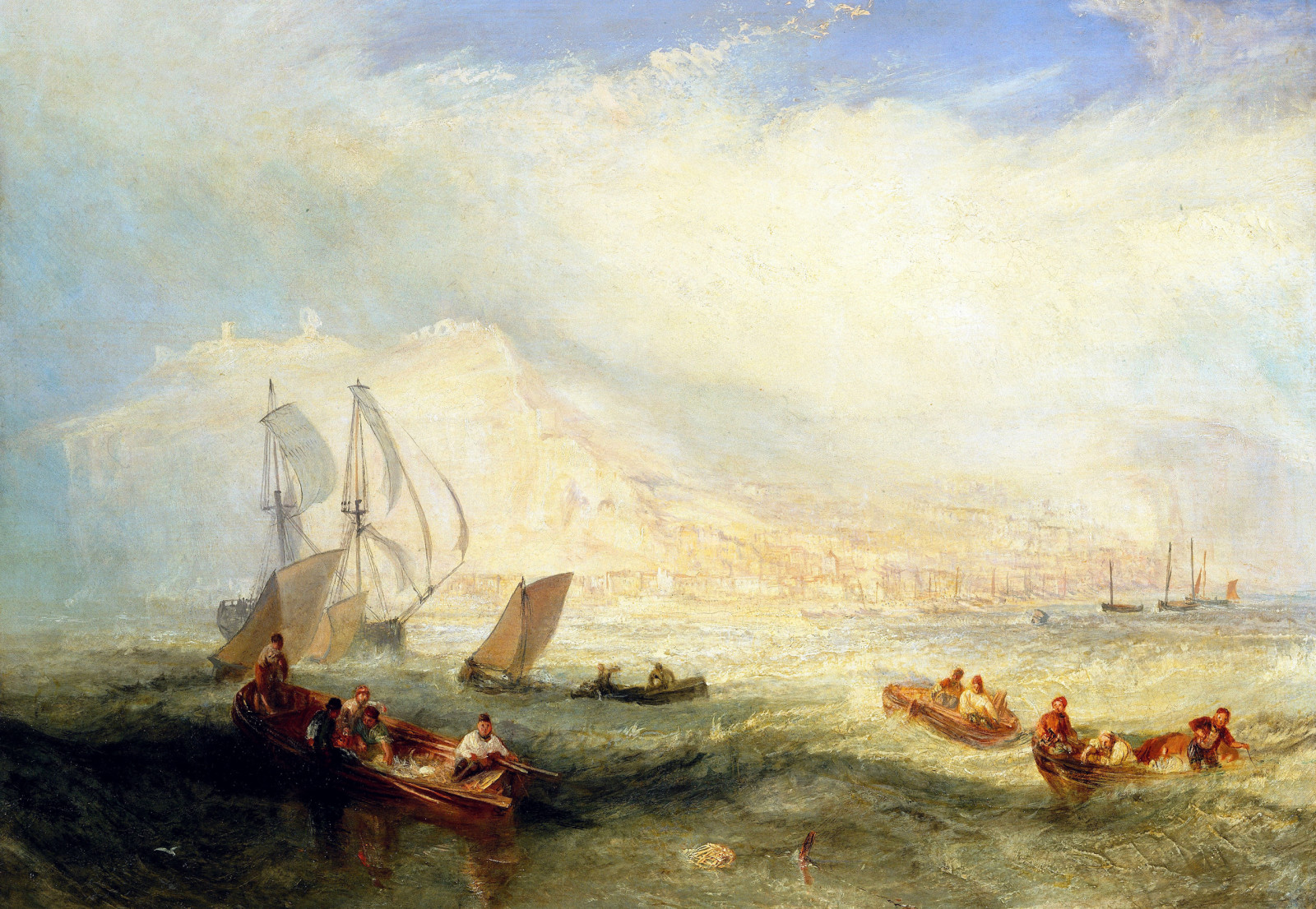 laut, gambar, perahu, gelombang, berlayar, pemandangan laut, William Turner, Pancing