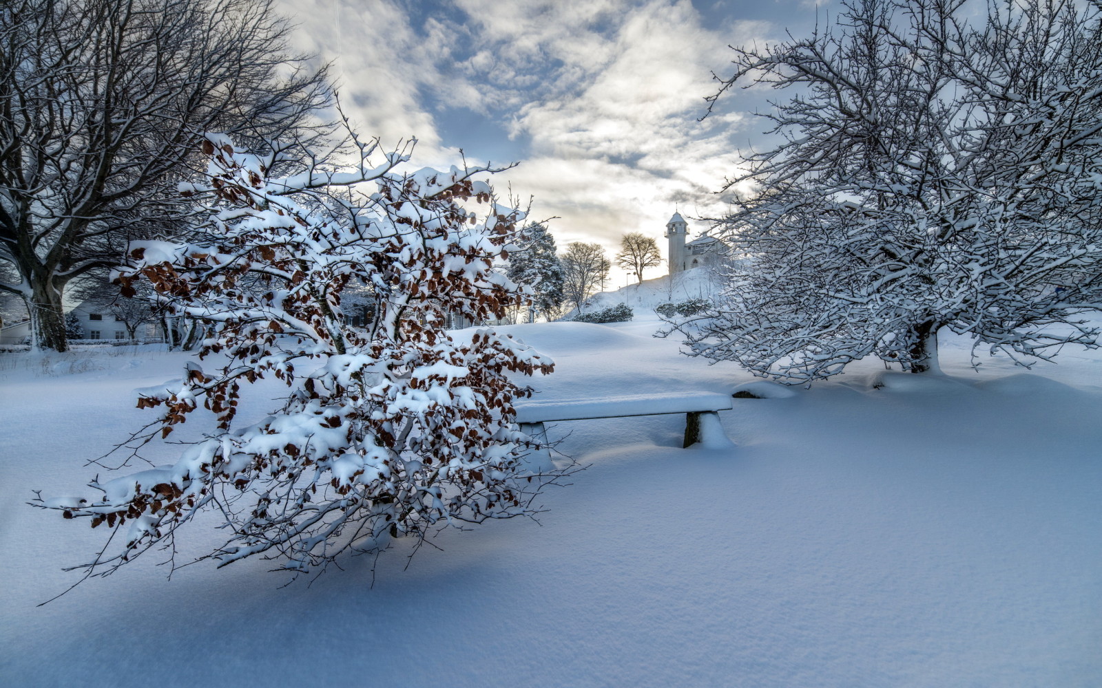 雪, 冬季, 板凳