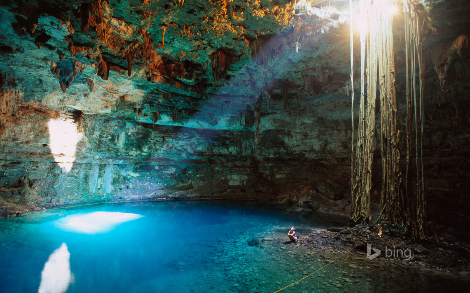 光, 水, 洞穴, 墨西哥, 失败, 巴利亚多利德, Cenote Samula, 尤卡坦半岛