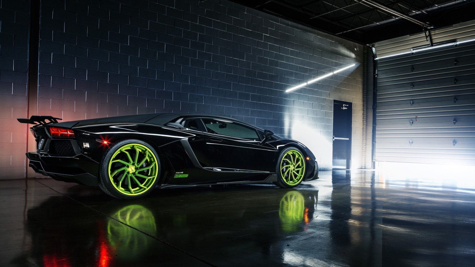 đen, Lamborghini, Aventador, màu sắc, bánh xe, Phần phía sau, LP700-4, B-Giả mạo