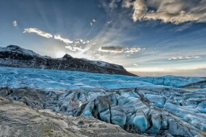 氷河, 氷, 山, 自然, 冬