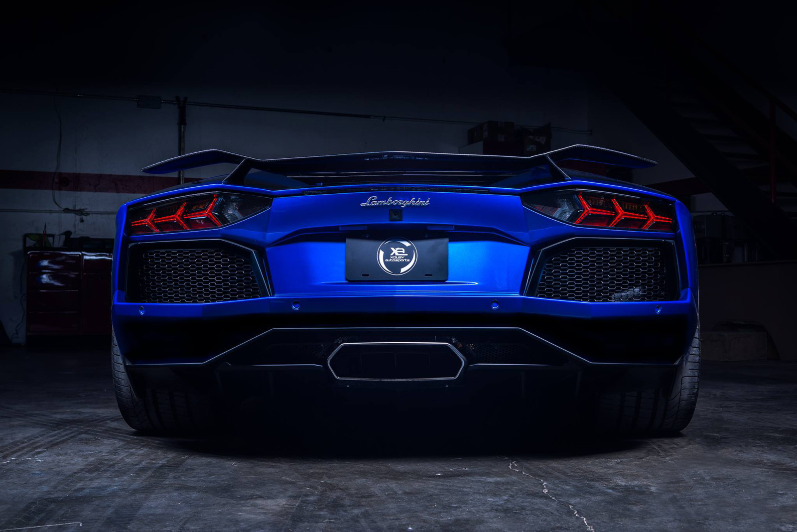 biru, Lamborghini, supercar, Aventador, Belakang, LP700-4, Spoiler, Matte
