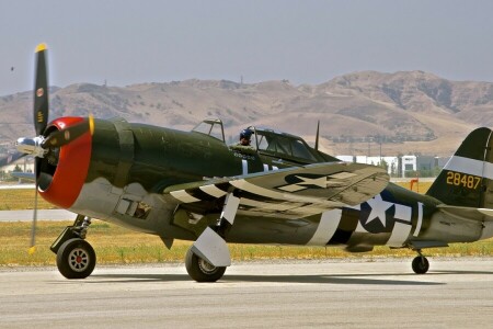 戦闘爆撃機, P-47, 共和国, レトロ, 落雷