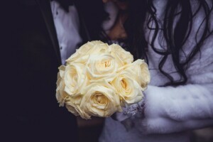 bó hoa, những bông hoa, hoa hồng, lễ cưới