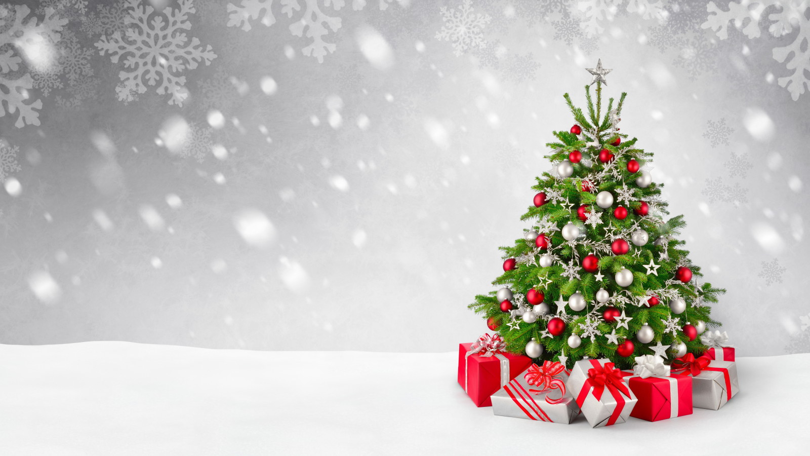 눈, 나무, 새해, 크리스마스, 장식, 명랑한, 겨울