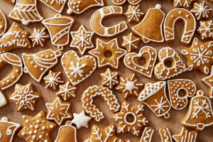 ケーキ, クリスマス, クッキー, デコレーション, 釉薬, メリー, 新年, 甘い