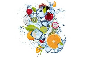 ベリー類, 柑橘類, シトラスフルーツ, フルーツ, 果物, 氷, 葉, 水