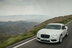 Bentley, coupe, pemandangan, gunung, jalan