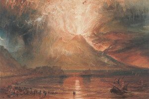 風景, 画像, 海, 火山, ウィリアム・ターナー