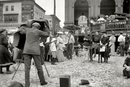 1912 년, 여가, 사람들, 사진 작가, 레트로, 머무르다, 미국