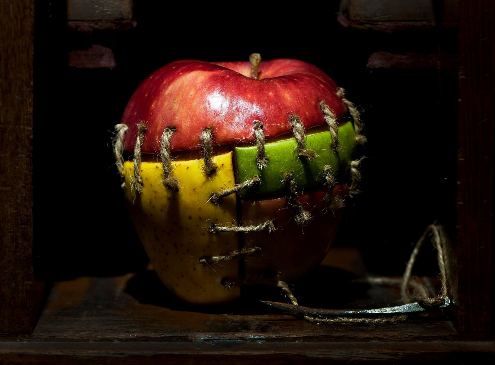 林檎, 個, 針, 糸, フランケンシュタイン, 縫い目, ゴメジー・エスカロニラ
