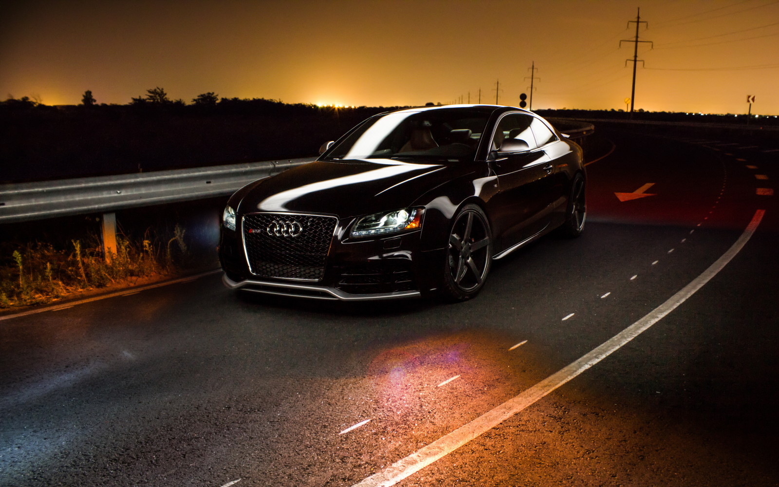 hitam, malam, Audi, RS5