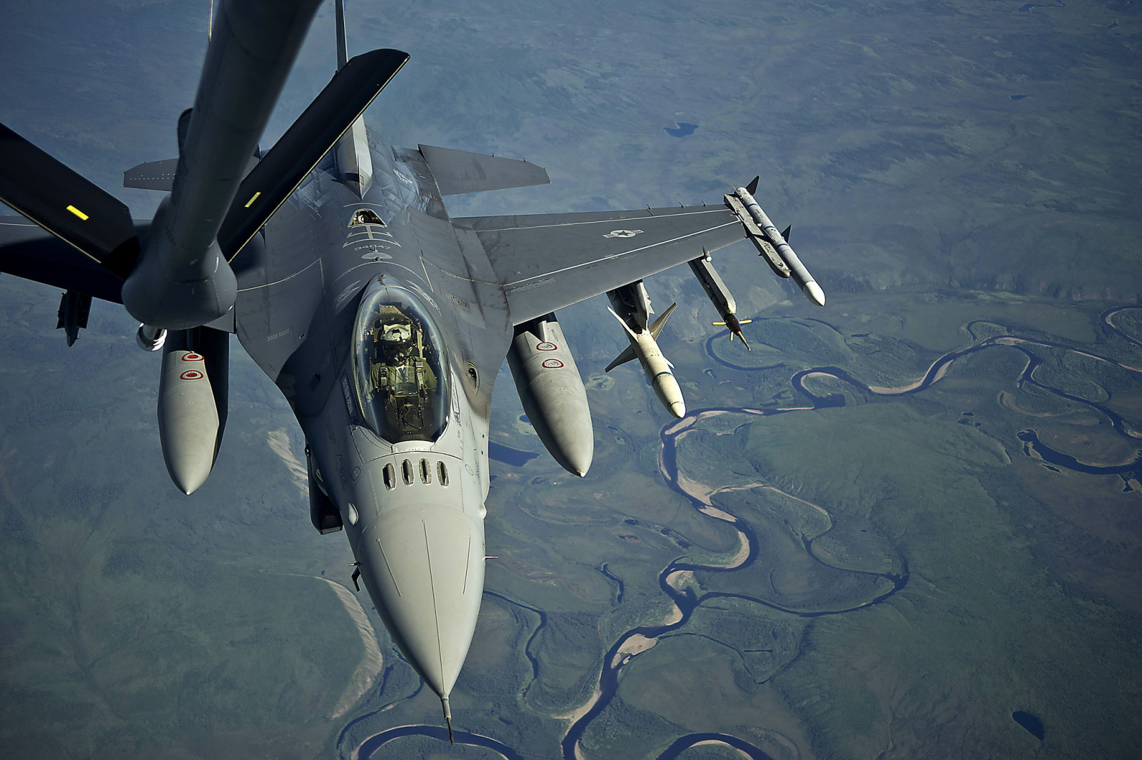 비행, 전투기, F-16, 싸우는 팔콘, 다목적, 급유, "파이팅 팔콘"