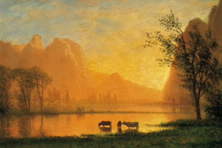 アルバート・ビアシュタット, 湖, 風景, 山, 画像