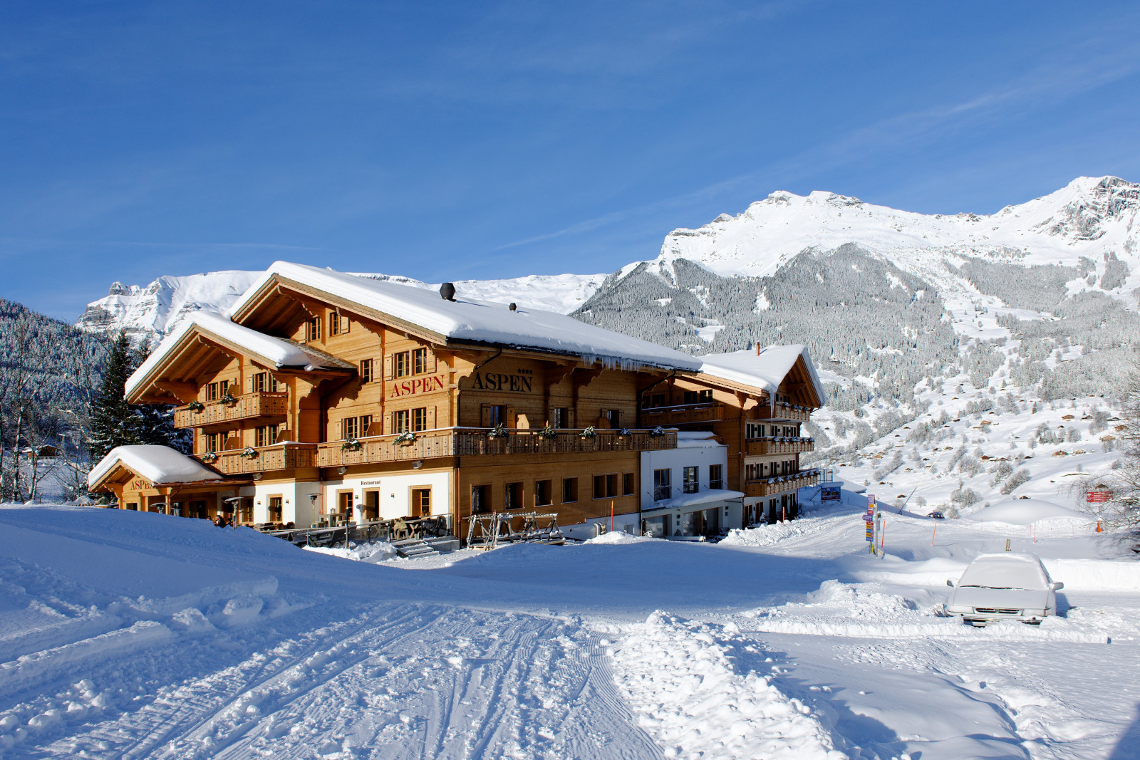 salju, hutan, rumah, Swiss, musim dingin, gunung, Hotel, resor