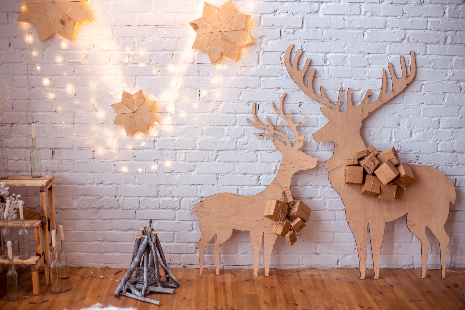 雪, 新年, クリスマス, 木材, デコレーション, プレゼント, ハッピー, メリークリスマス