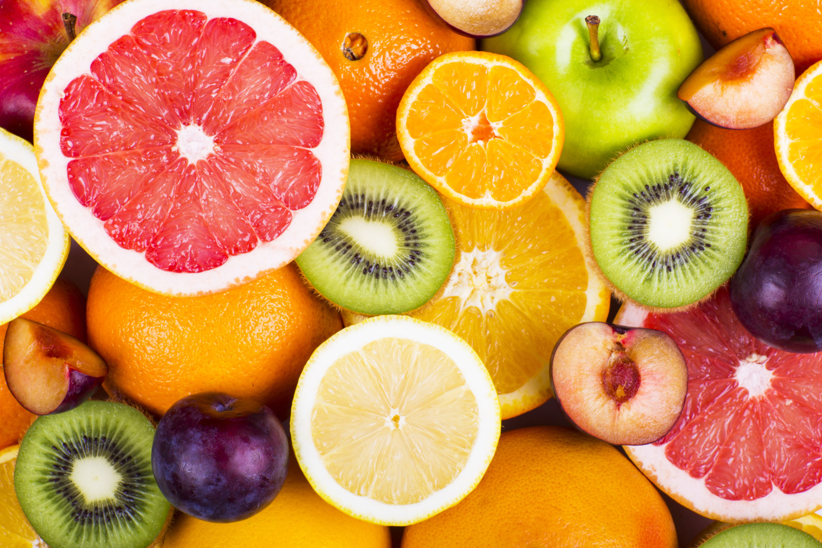 浆果, 新鲜, 橘子, 苹果, 猕猴桃, 水果, 葡萄柚, 水果