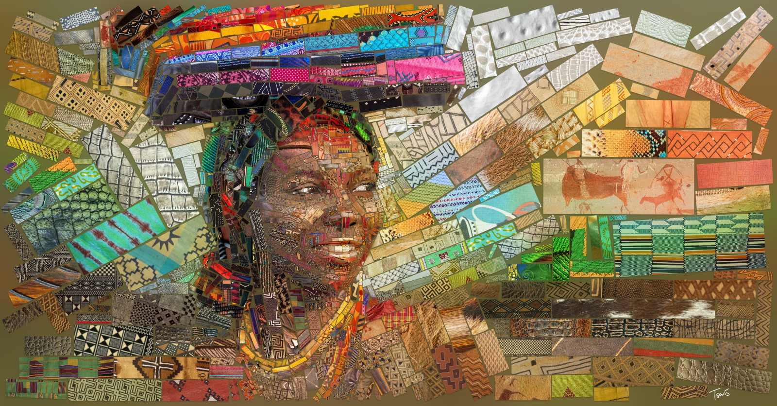 Latar Belakang, ilustrasi, Afrika, mosaik